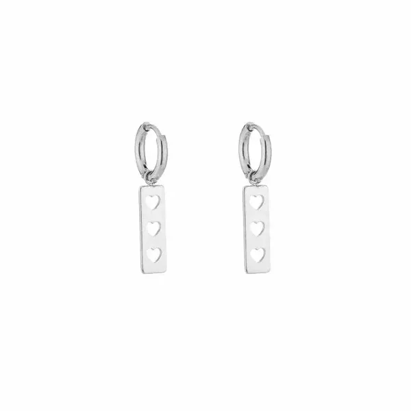 Multiple hearts oorbellen - zilver