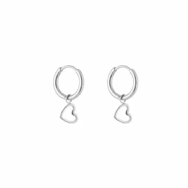Cute mini hearts oorbellen - zilver