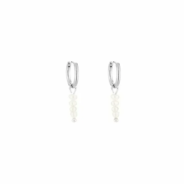Multiple pearls oorbellen - zilver