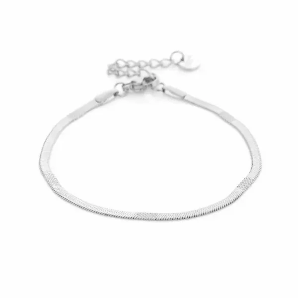 Snake chain armband - zilver