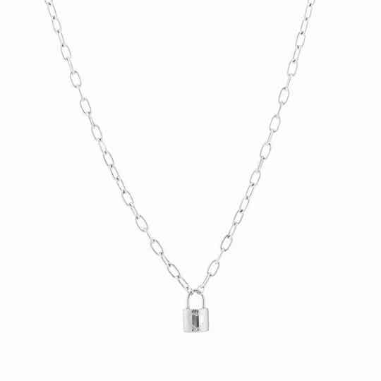 Lock heart ketting - zilver