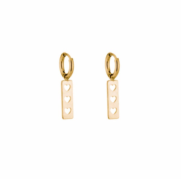 Multiple hearts oorbellen - goud