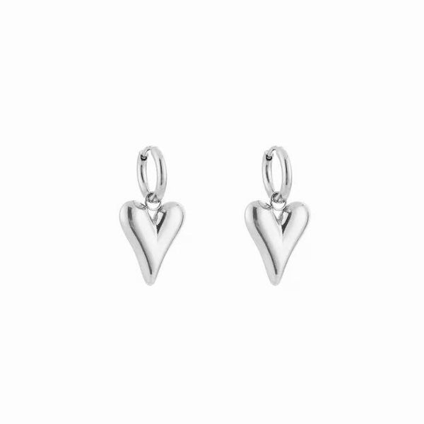 Aesthetic hearts oorbellen - zilver