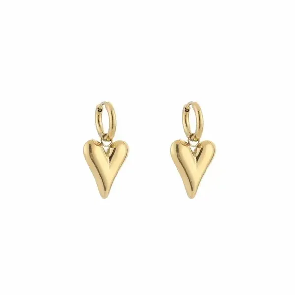 Aesthetic hearts oorbellen - goud