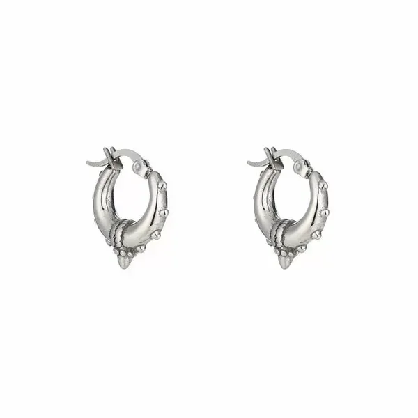 Bali hoop oorbellen - zilver