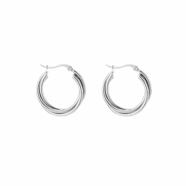 Intertwined oorbellen - zilver