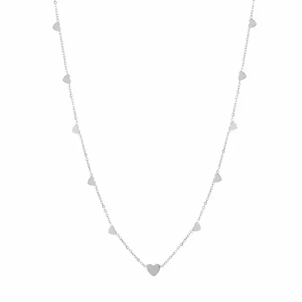 Multiple hearts ketting - zilver