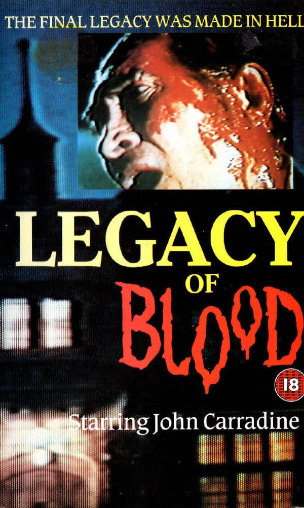 Legacy of blood VHS