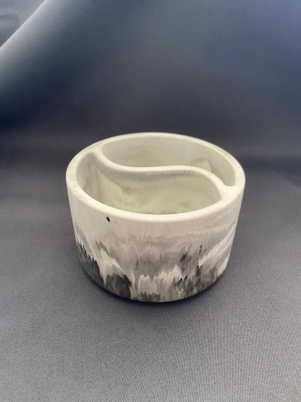 Yin yang potje - grijs 'marmerlook'