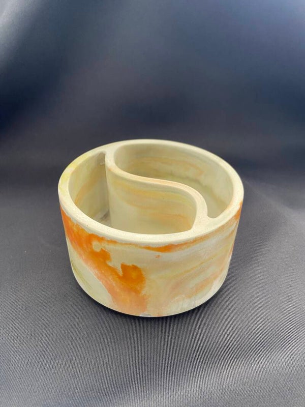 Yin yang potje - aardse kleuren