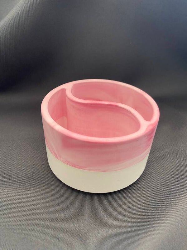 Yin yang potje - roze/wit