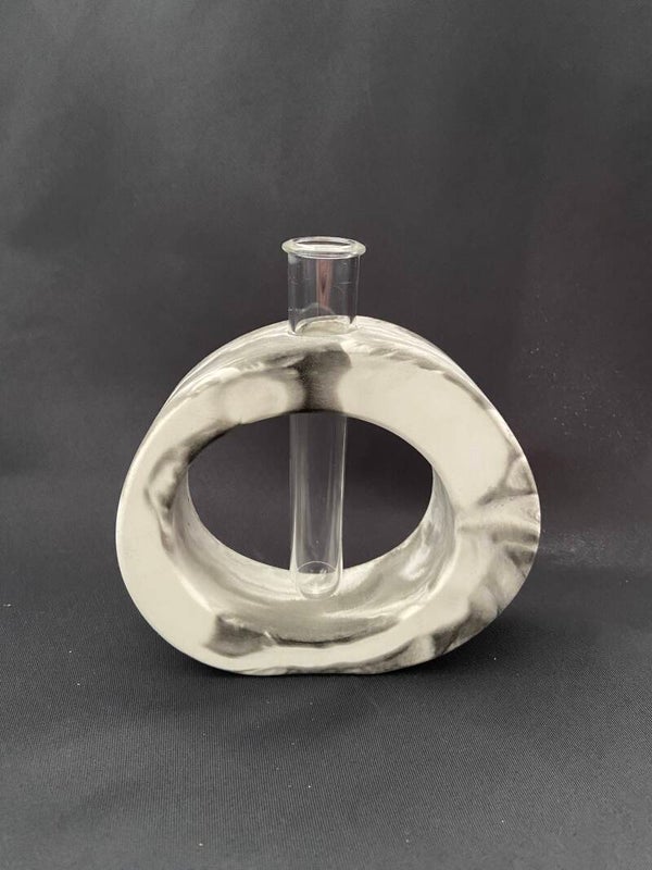 Vaasje grijs 'marmerlook'