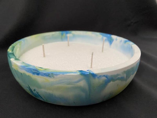 Schaal afgerond  - blauw/geel/groen