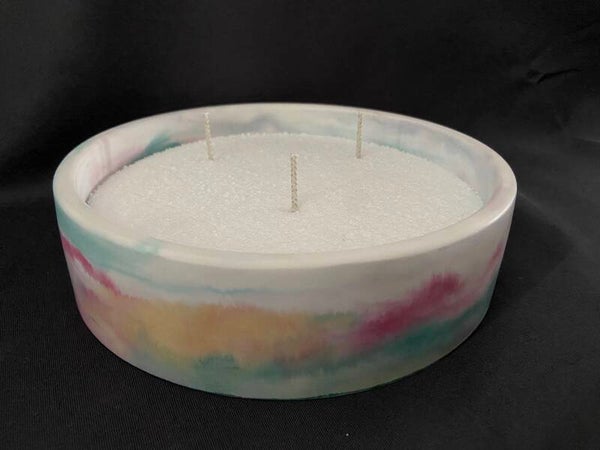 Schaal strak - (roze/groen/vleugje geel en wit)