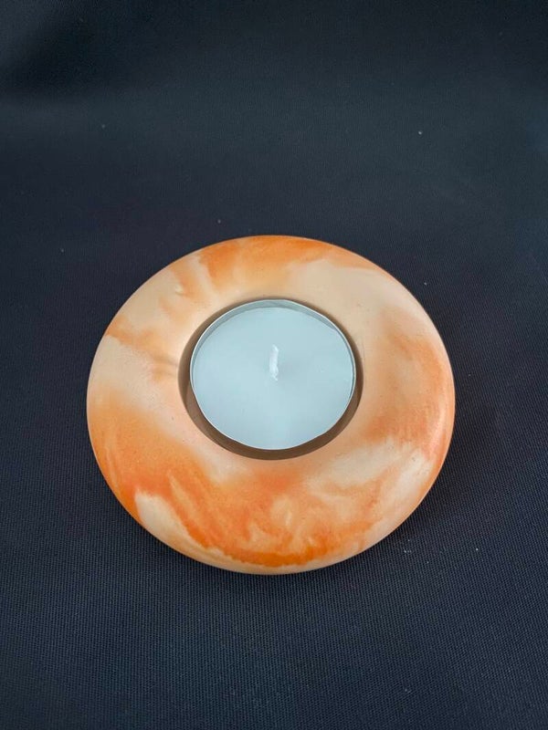 Theelichthouder - oranje