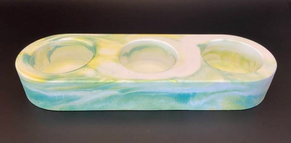 Theelichthouder 3in1   geel/groen