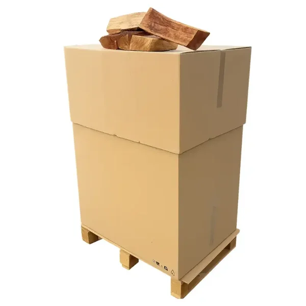 Bois de chauffage 25cm - Palette carton 0,25m3 - Bûches extra sèches (étuvées) - 0,4 stères