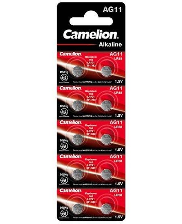 Camelion AG11 / LR58 / LR721 / 361 Alkaline Knoopcelbatterijen Blister á 20 Batterijen