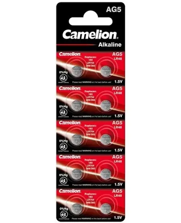Camelion AG5 / LR48 / LR754 / 309 Alkaline Knoopcelbatterijen Blister á 20 Batterijen13