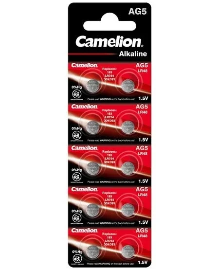 Camelion AG5 / LR48 / LR754 / 309 Alkaline Knoopcelbatterijen Blister á 20 Batterijen13
