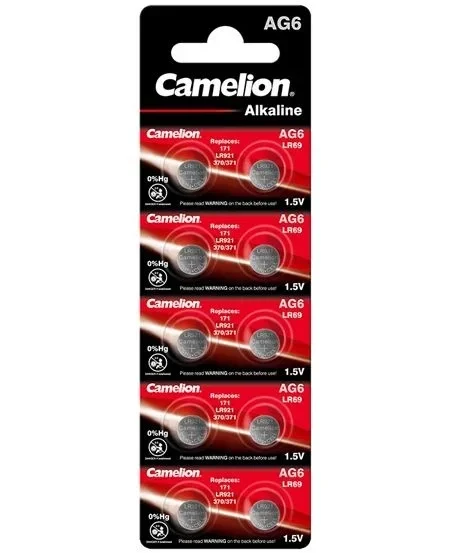 Camelion AG6 / LR41 / LR736 / 370 Alkaline Knoopcelbatterijen Blister á 20 Batterijen