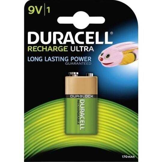 Duracell Recharge Ultra Long Lasting Power Rechargeable NiMH 9V Batterij 6HR61 (170 mAh) Blister á 1 Batterij