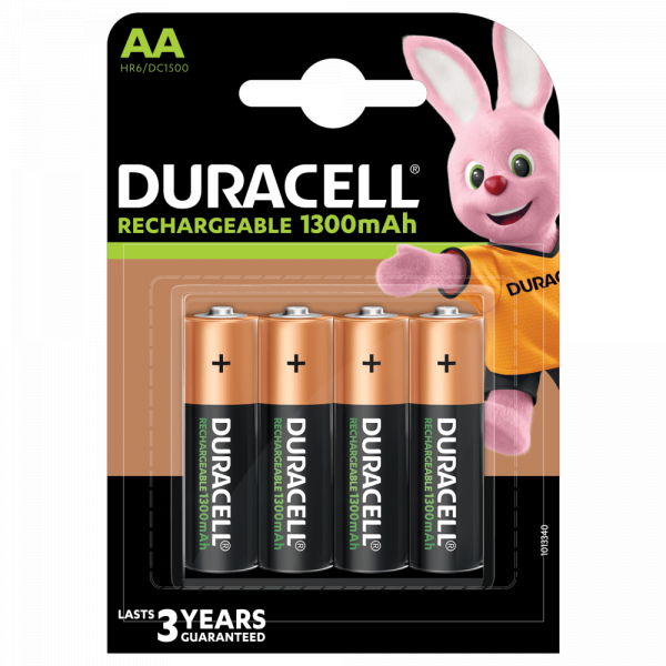 Duracell Recharge Plus Rechargeable NiMH AA Batterijen HR06 (1300 mAh) Blister á 8 Batterijen