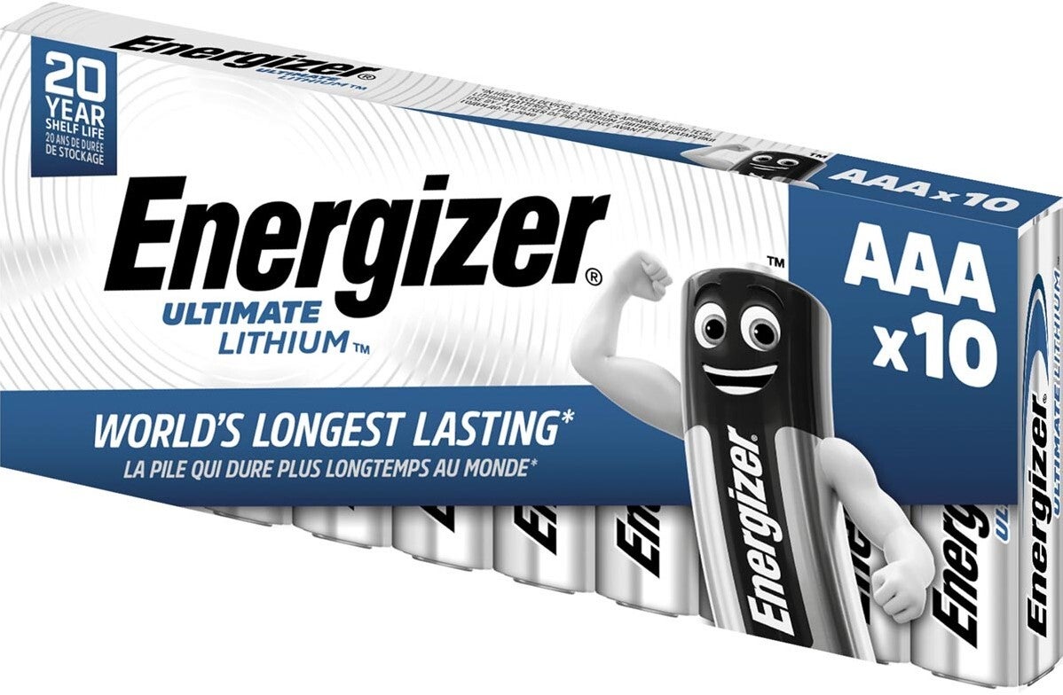Energizer Ultimate Lithium AAA (L92) Batterijen FR03 Pak á 20 Batterijen