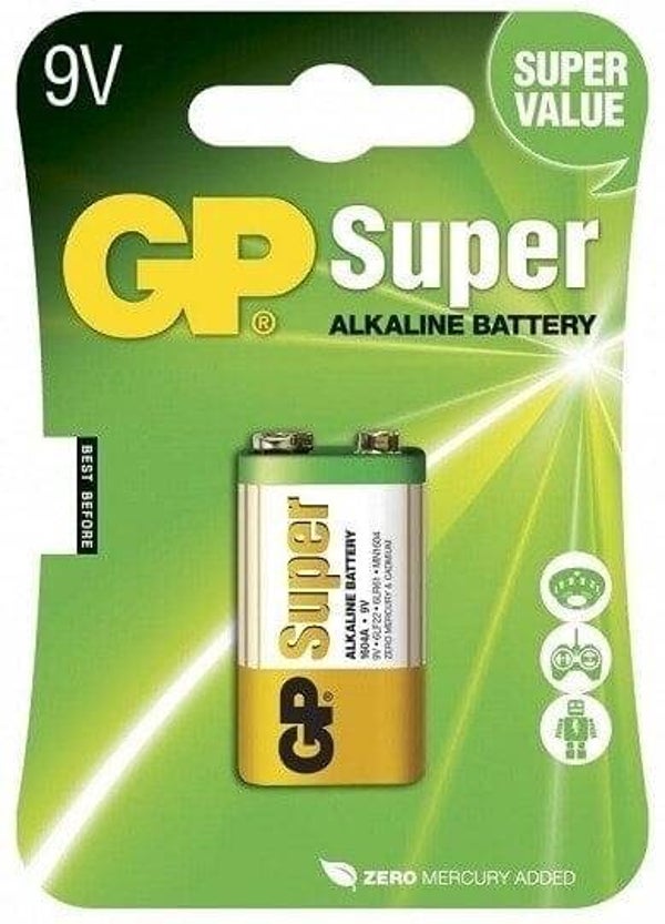 GP Batteries Super 1604A Alkaline 9V Batterijen 6LF22 Blister á 5 Batterijen