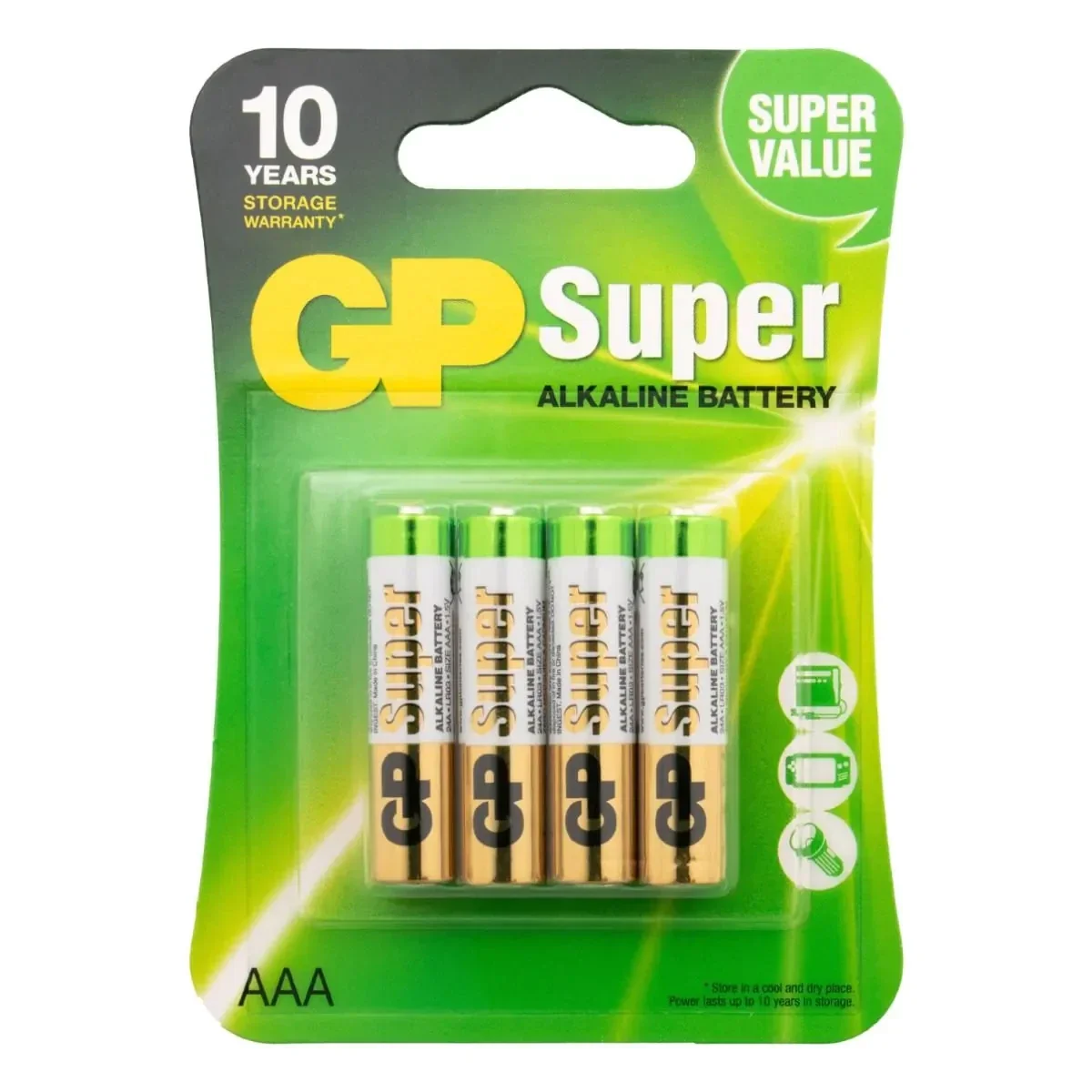 GP Batteries Super 24A Alkaline AAA Batterijen LR03 Blister á 4 Stuks