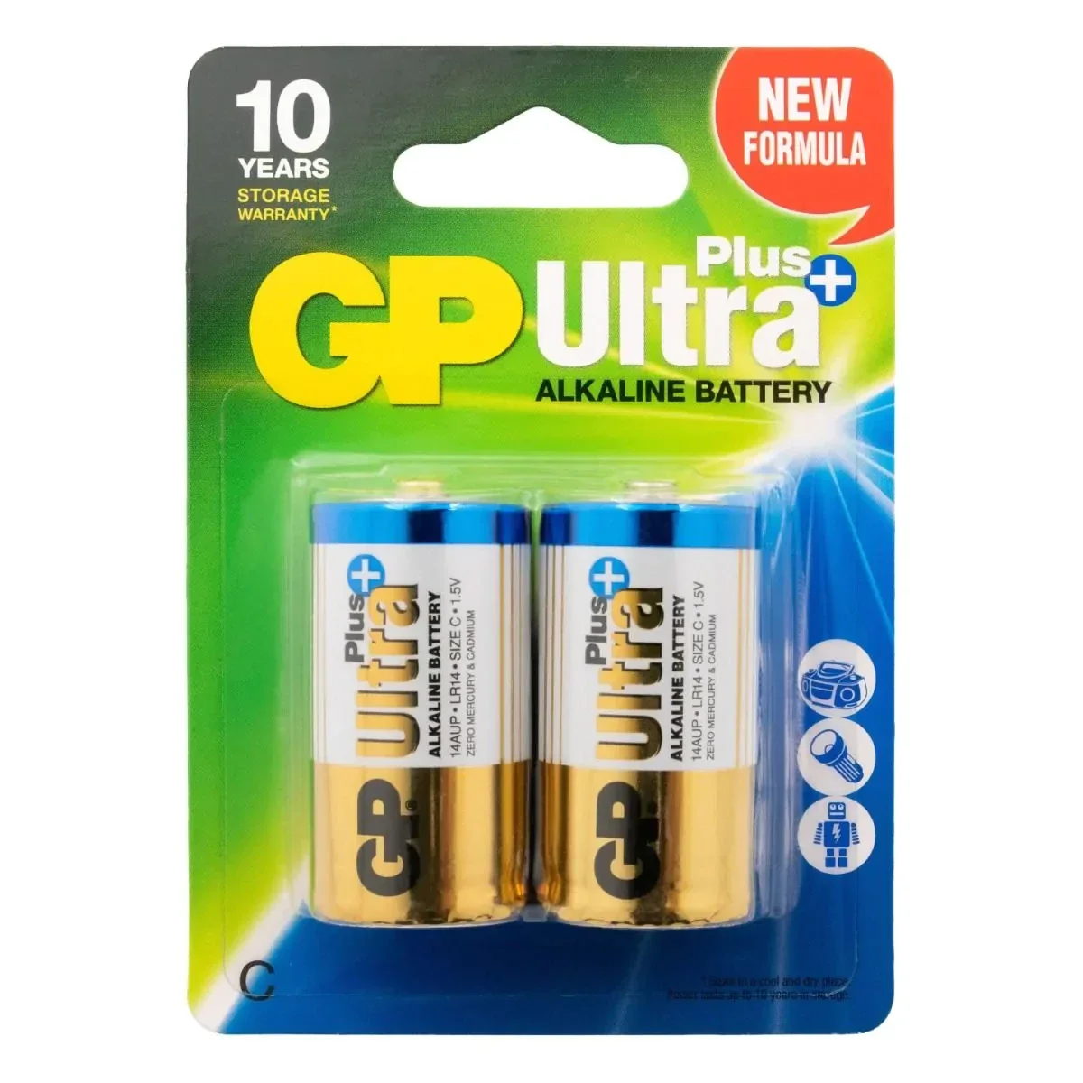 GP Batteries Ultra Plus 14AUP Alkaline C Batterijen LR14 Blister á 4 Batterijen