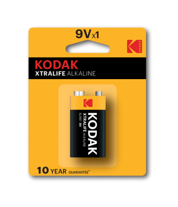 Kodak Xtralife Alkaline 9V Batterijen 6LR61 Blister á 5 Batterijen