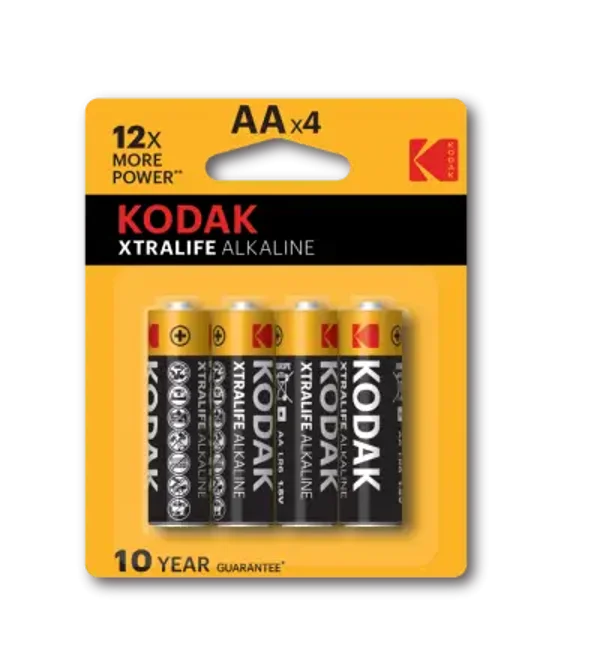 Kodak Xtralife Alkaline AA Batterijen LR06 Pak á 4 Batterijen