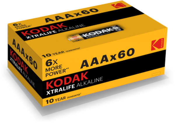 Kodak Xtralife Alkaline AAA Batterijen LR03 Doos á 60 Batterijen