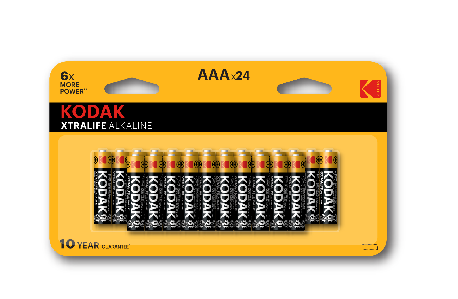 Kodak Xtralife Alkaline AAA Batterijen LR03 Blister á 24 Batterijen