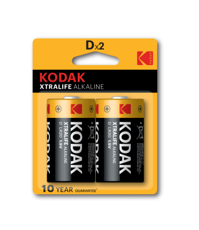 Kodak Xtralife Alkaline D Batterijen LR20 Blister á 2 Batterijen