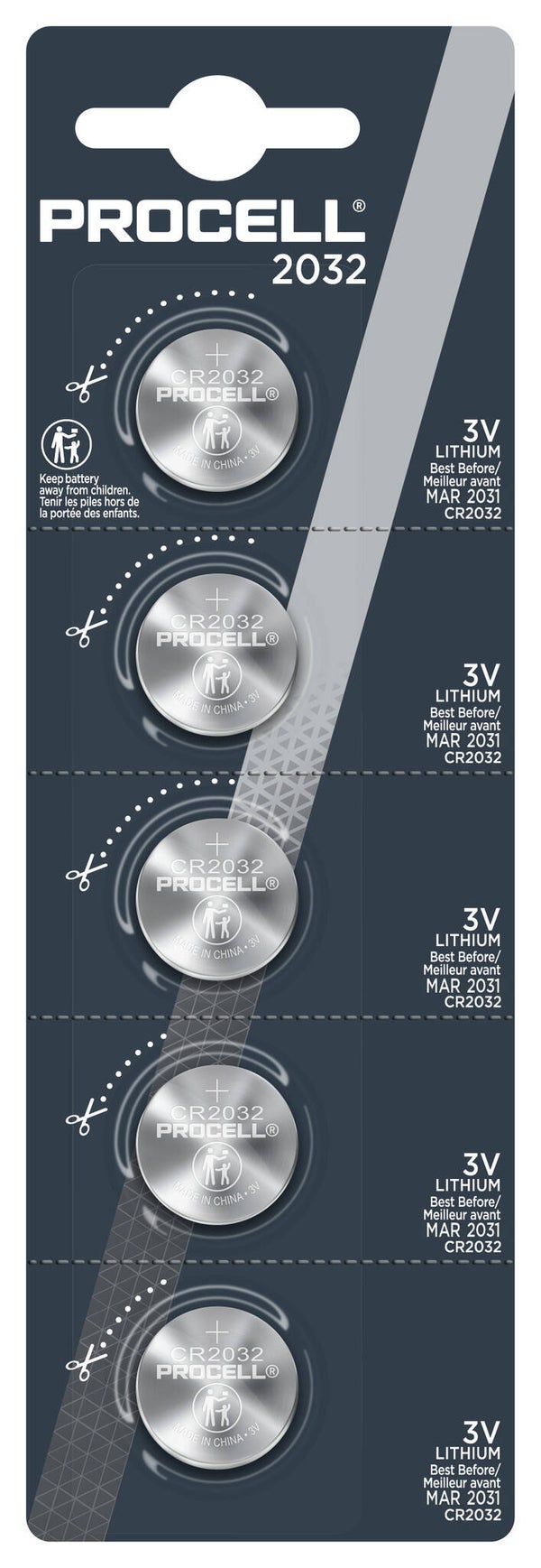 Duracell Procell Lithium Knoopcelbatterijen CR2025 3V Blister á 5 Batterijen