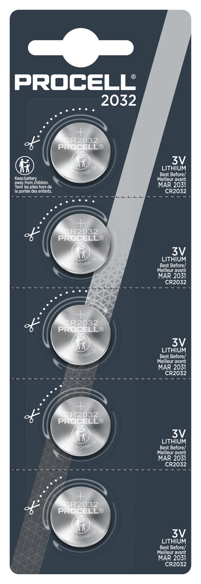 Duracell Procell Lithium Knoopcelbatterijen CR2032 3V Blister á 5 Batterijen