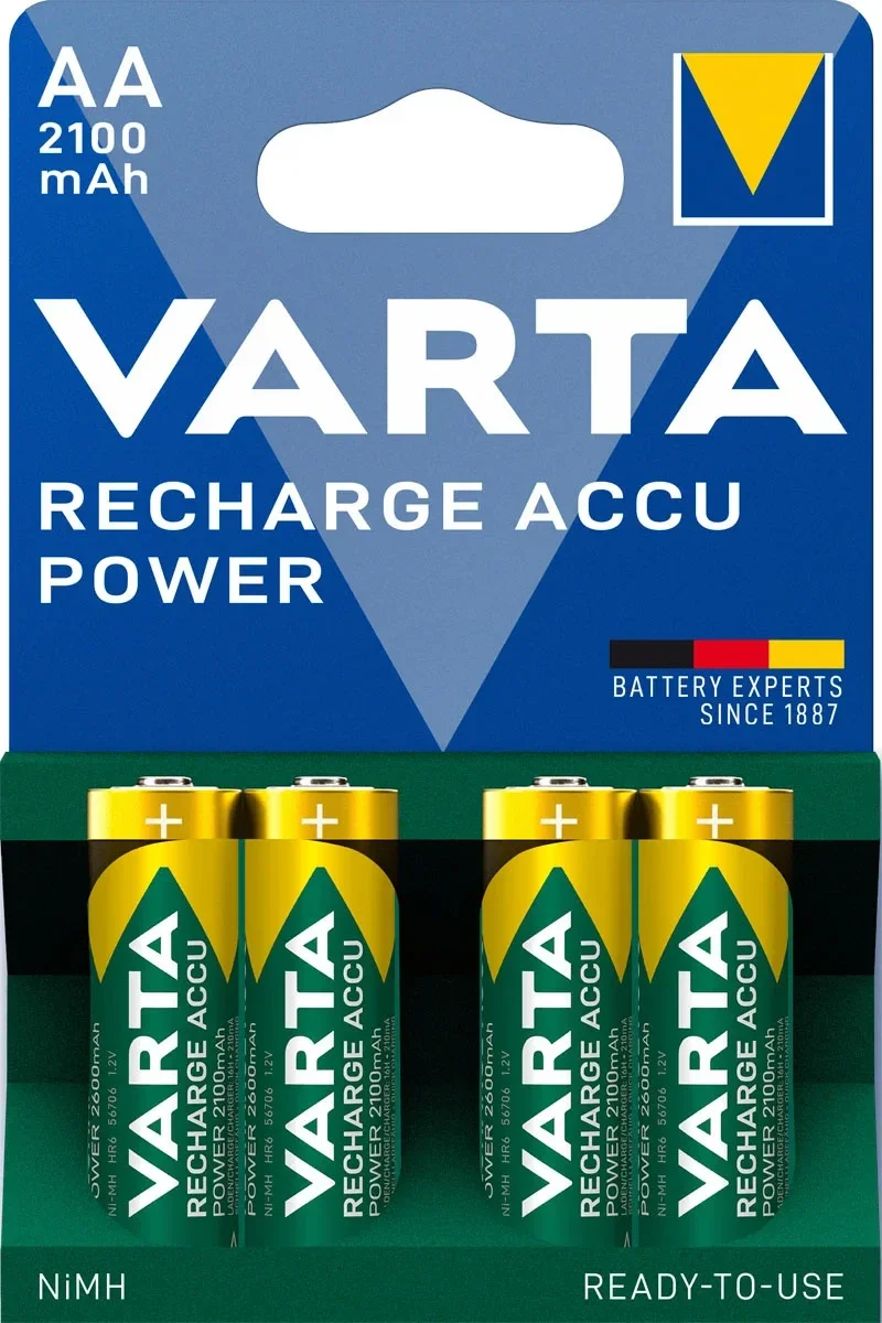 Varta 56706 Rechargeable NiMH AA Batterijen HR06 (2100 mAh) Blister á 4 Batterijen