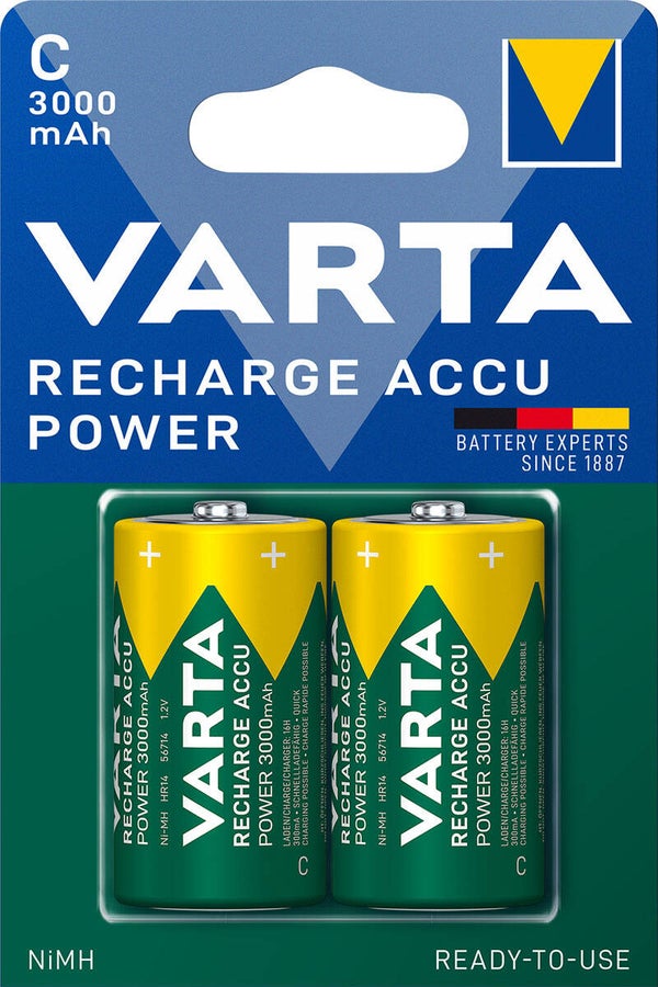 Varta 56714 Rechargeable NiMH C Batterijen HR14 (3000 mAh) Blister á 2 Batterijen