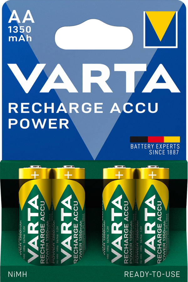 Varta 56746 Rechargeable NiMH AA Batterijen HR06 (1350 mAh) Blister á 8 Batterijen