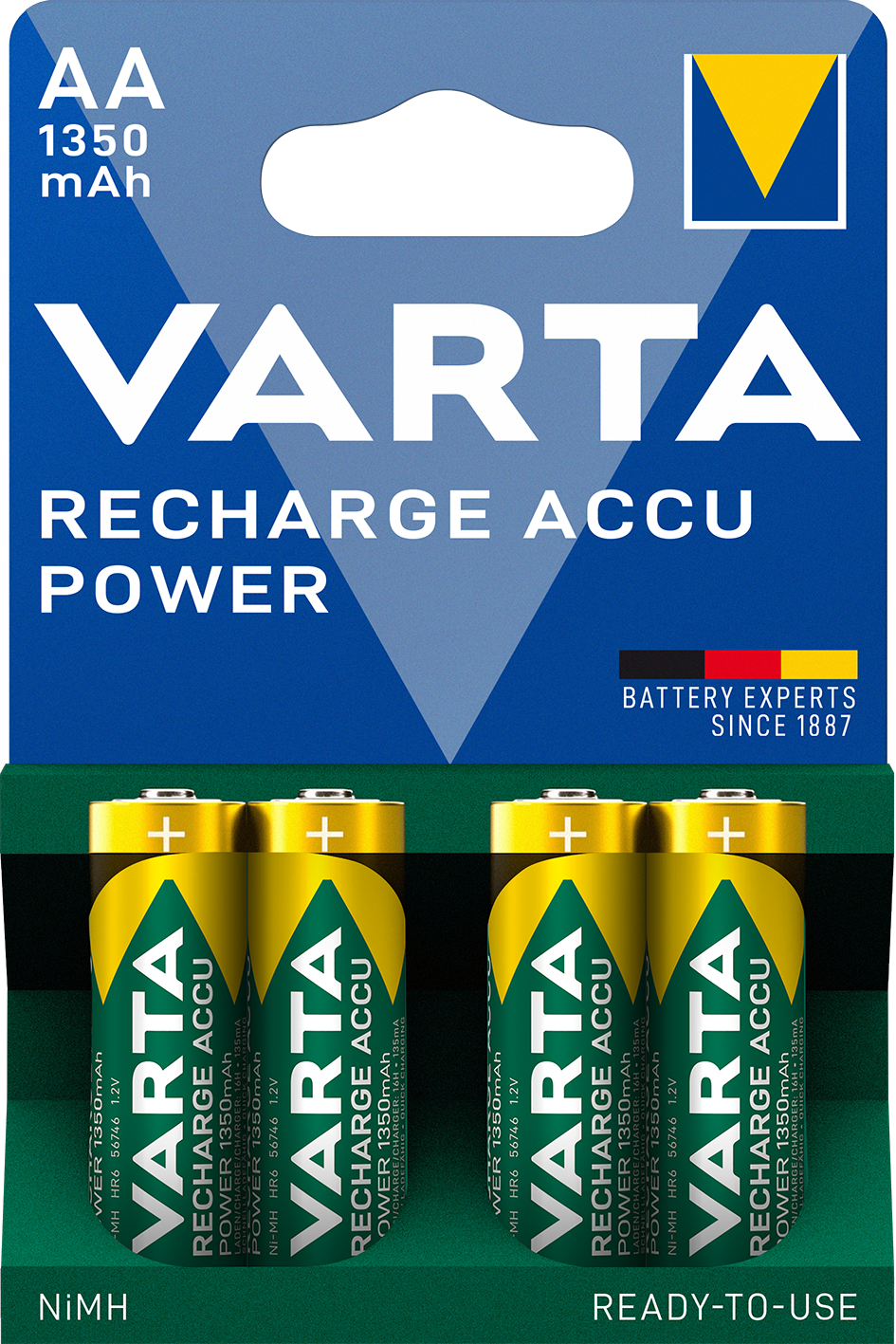 Varta 56746 Rechargeable NiMH AA Batterijen HR06 (1350 mAh) Blister á 8 Batterijen