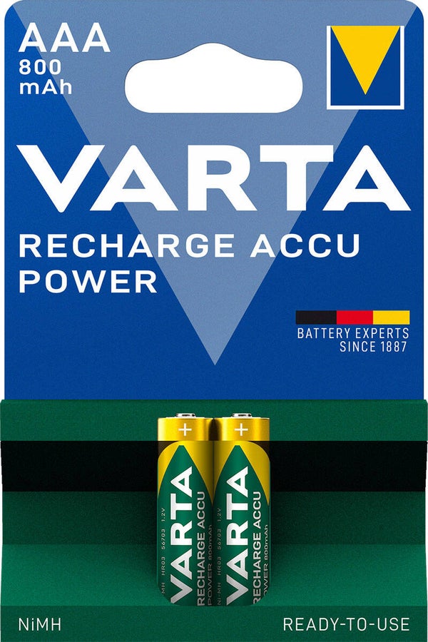 Varta 56703 Rechargeable NiMH AAA Batterijen HR03 (800 mAh) Blister á 2 Batterijen