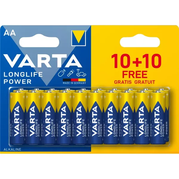 Varta Longlife Power AA Batterijen LR06 Blister á 20 Batterijen