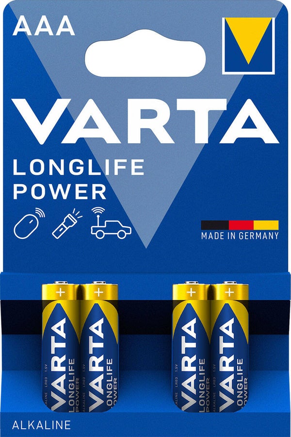 Varta Longlife Power AAA Batterijen LR03 Blister á 4 Batterijen