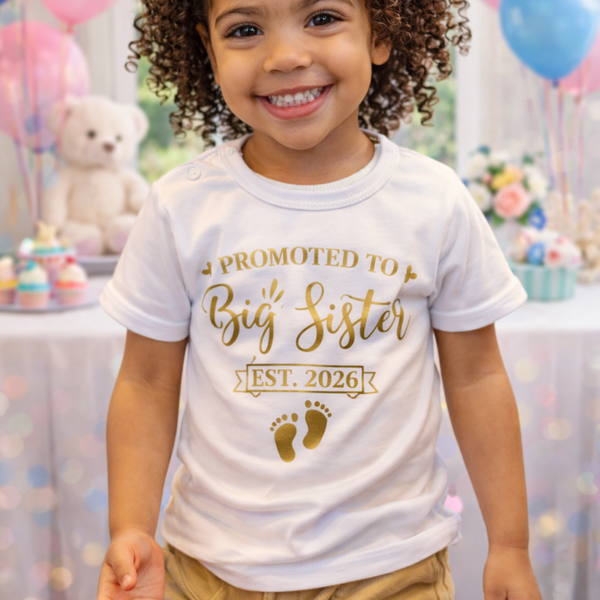 kinder t-shirt "promoted to Big Sister"