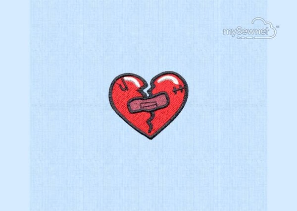 Broken Heart Embroidered patch