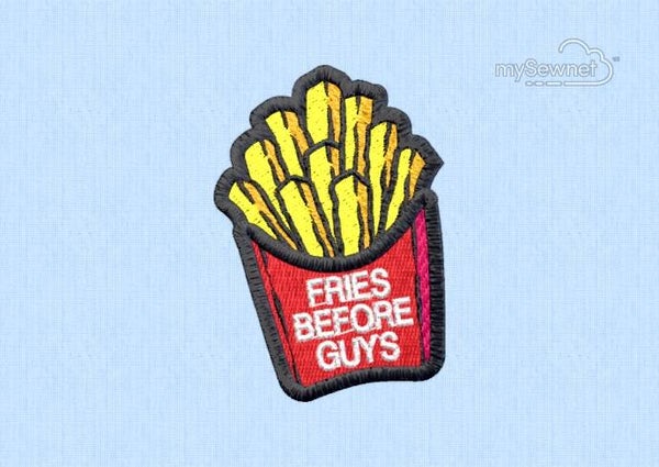 Fries before guys Embroidered patch