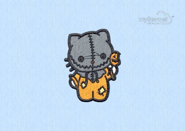 Halloween Kitty Embroiderd Patch