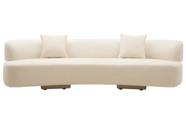 Ozzano Cream Linen 3 Seater Sofa
